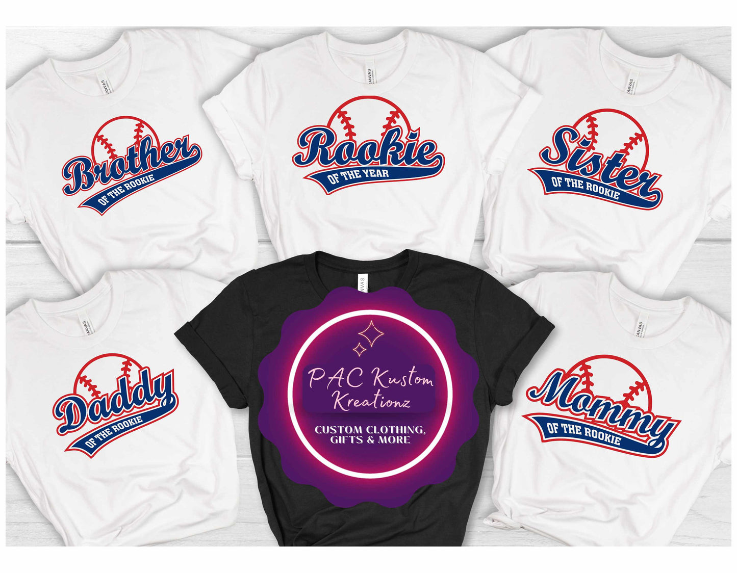 Rookie Of the Year Family Birthday Shirts | Personalized Rookie Birthday Shirts | Matching Baseball Birthday Shirts