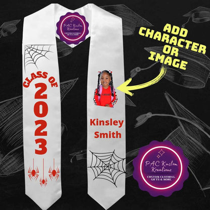 Pre-K Kindergarten Elementary Middle High School Personalized Graduation Stole 40in